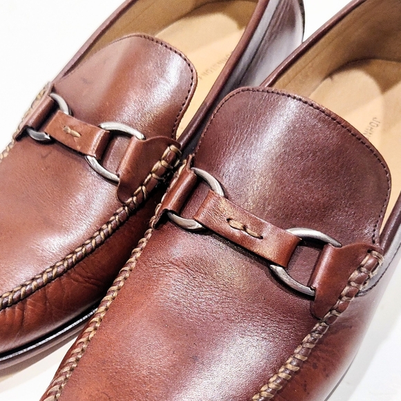 Johnston & Murphy Brown Leather Bit Loafers Men’s 11.5 M Dress Shoes Classic - Picture 5 of 11